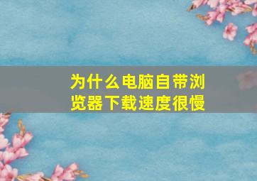 为什么电脑自带浏览器下载速度很慢