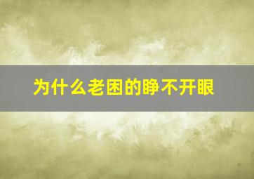 为什么老困的睁不开眼