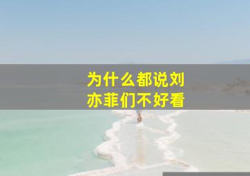 为什么都说刘亦菲们不好看