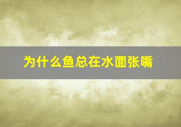 为什么鱼总在水面张嘴