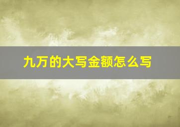 九万的大写金额怎么写