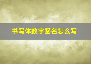 书写体数字签名怎么写