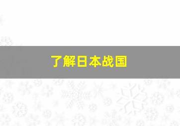 了解日本战国