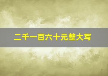 二千一百六十元整大写