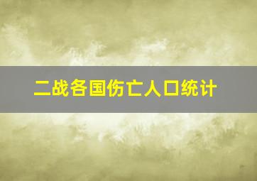 二战各国伤亡人口统计