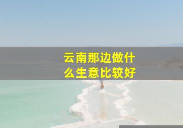 云南那边做什么生意比较好