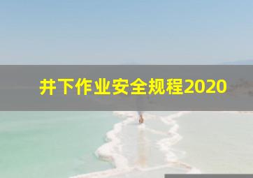 井下作业安全规程2020