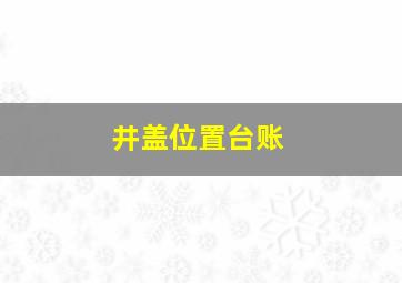 井盖位置台账