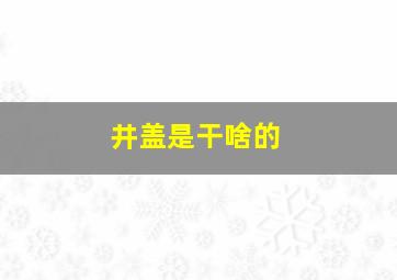 井盖是干啥的