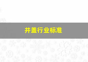 井盖行业标准