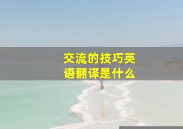 交流的技巧英语翻译是什么