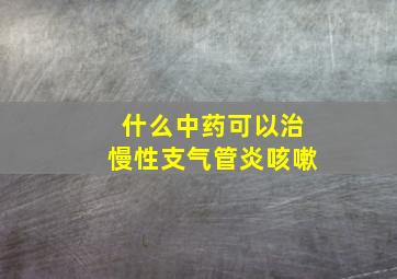 什么中药可以治慢性支气管炎咳嗽