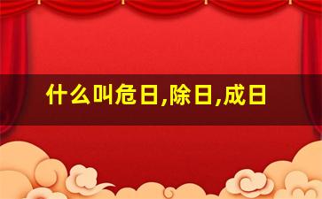 什么叫危日,除日,成日