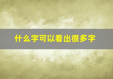 什么字可以看出很多字