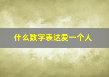 什么数字表达爱一个人