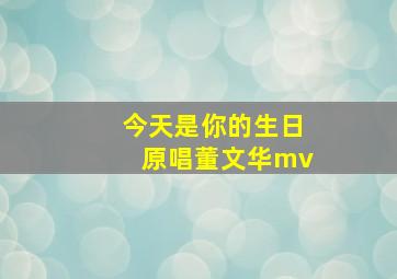 今天是你的生日原唱董文华mv