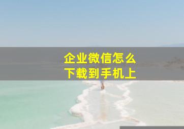 企业微信怎么下载到手机上