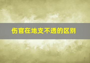 伤官在地支不透的区别