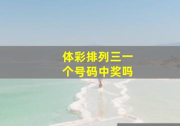 体彩排列三一个号码中奖吗