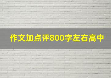 作文加点评800字左右高中