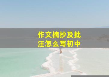 作文摘抄及批注怎么写初中