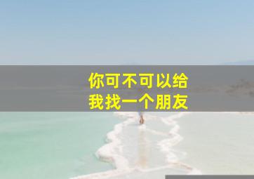 你可不可以给我找一个朋友