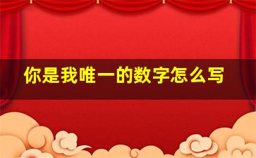 你是我唯一的数字怎么写