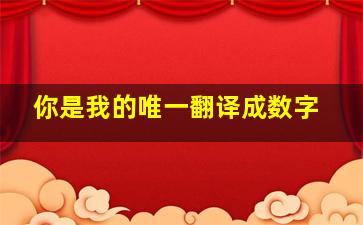 你是我的唯一翻译成数字