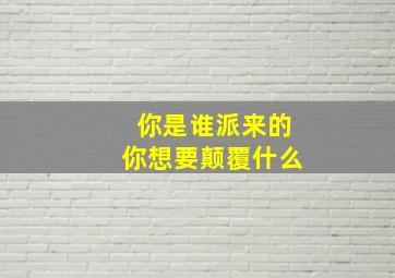 你是谁派来的你想要颠覆什么