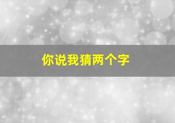 你说我猜两个字