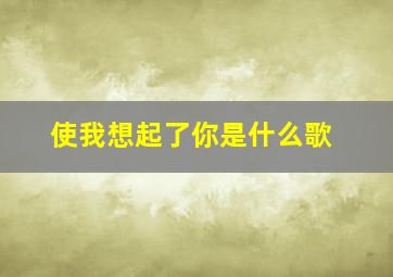 使我想起了你是什么歌