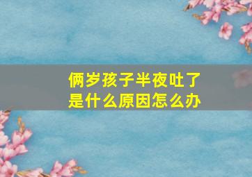 俩岁孩子半夜吐了是什么原因怎么办