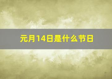 元月14日是什么节日