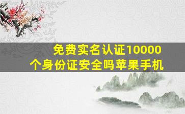 免费实名认证10000个身份证安全吗苹果手机