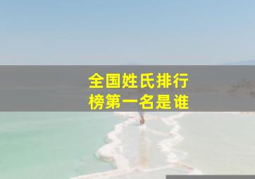 全国姓氏排行榜第一名是谁