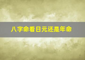 八字命看日元还是年命