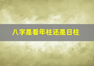 八字是看年柱还是日柱