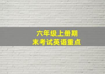 六年级上册期末考试英语重点