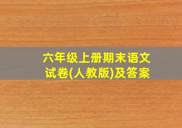 六年级上册期末语文试卷(人教版)及答案