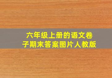 六年级上册的语文卷子期末答案图片人教版