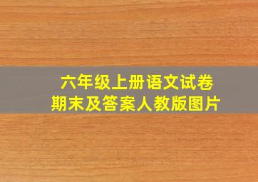 六年级上册语文试卷期末及答案人教版图片