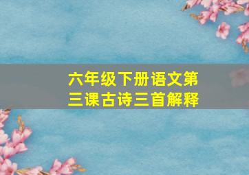 六年级下册语文第三课古诗三首解释