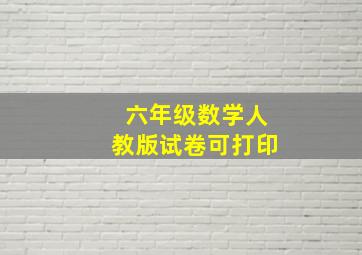 六年级数学人教版试卷可打印