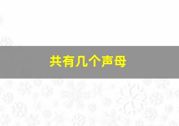 共有几个声母