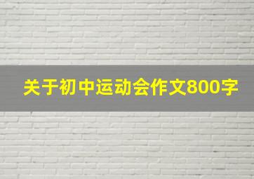 关于初中运动会作文800字