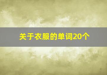 关于衣服的单词20个