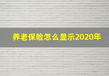 养老保险怎么显示2020年