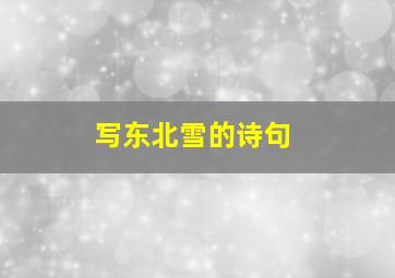 写东北雪的诗句