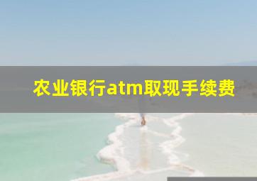 农业银行atm取现手续费