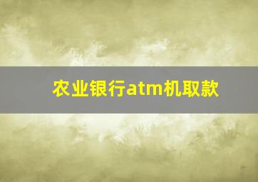 农业银行atm机取款